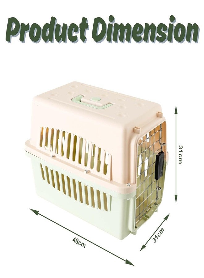Homestic 48x31x31 CM Strong Metal Heavy Duty Cat & Dog Cage for Large Dogs | Dog Crate, Kennel & Rabbit House/Shelter | Plastic Portable Pet Travel Carrier Cage | New Green - Image 3